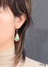 Boho Earrings, Dangle Earrings, Gold Flower Blue Amazonite